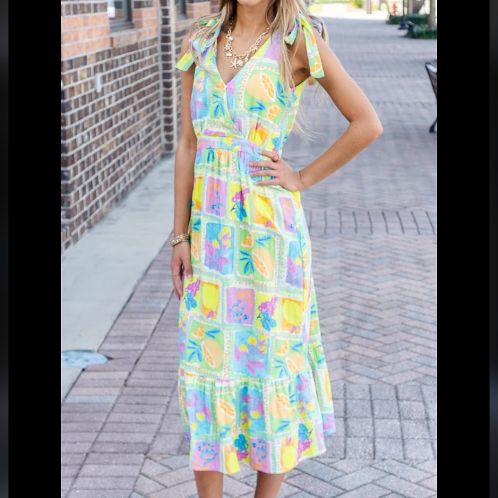 Sadie & Sage Mimosa Shoulder Tie Maxi Dress XS